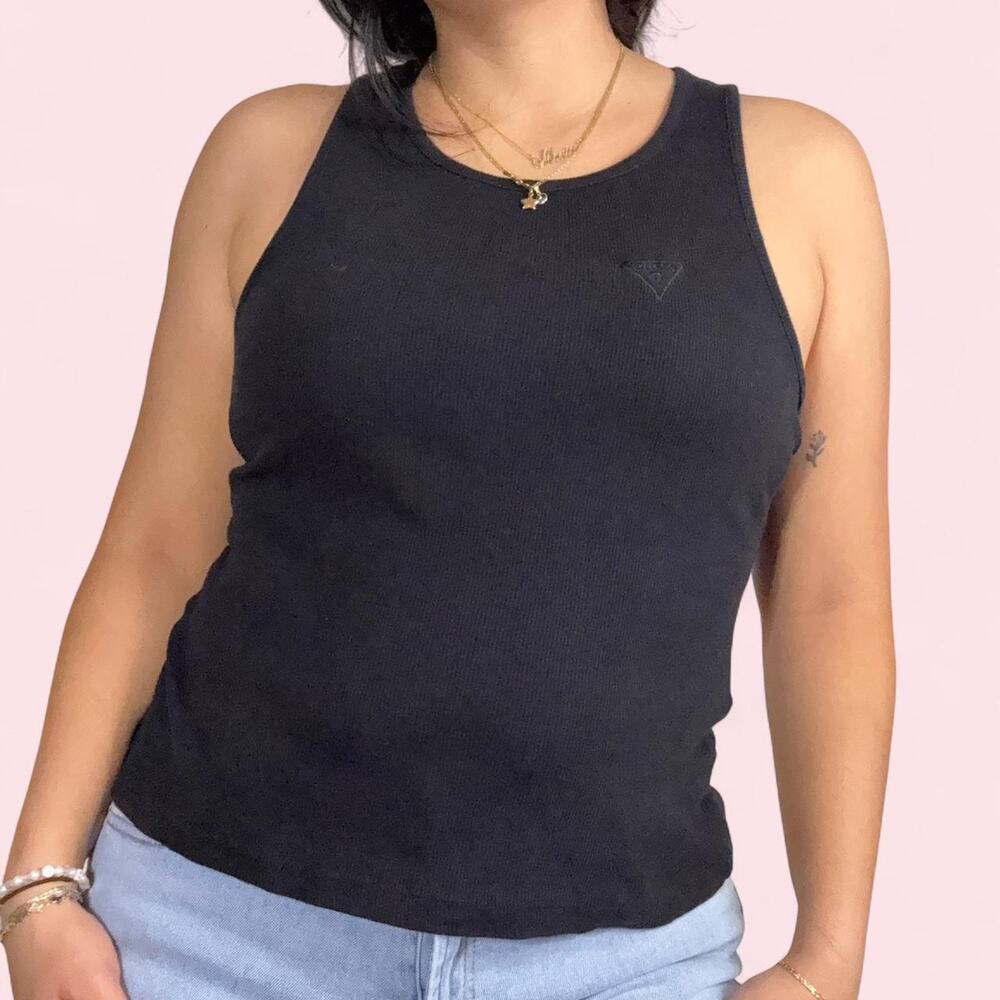 Guess Size L black tank top y2k mcbling 2000s basics minimal